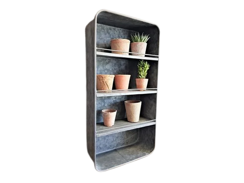 Etagère murale 3 étagères en zinc gris 29 x 12 x 58 cm