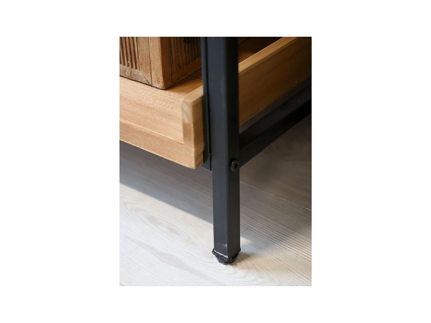 Etagère 6 étages en bois marron et fer noir antique 97 x 50.5 x 213 cm