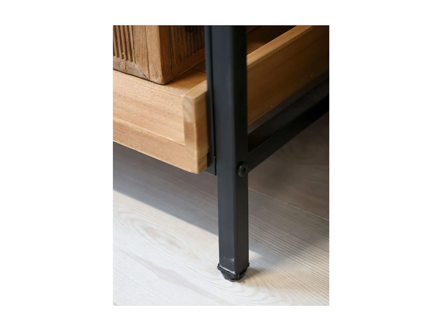 Etagère 6 étages en bois marron et fer noir antique 97 x 50.5 x 213 cm