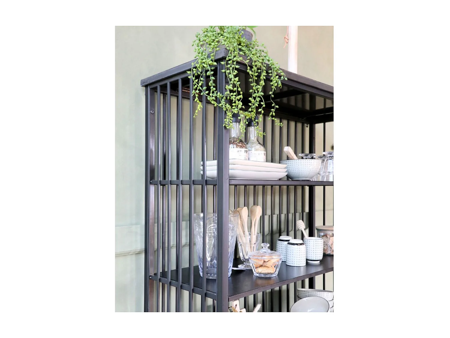 Etagère 6 étages en fer noir antique 95 x 38 x 195 cm