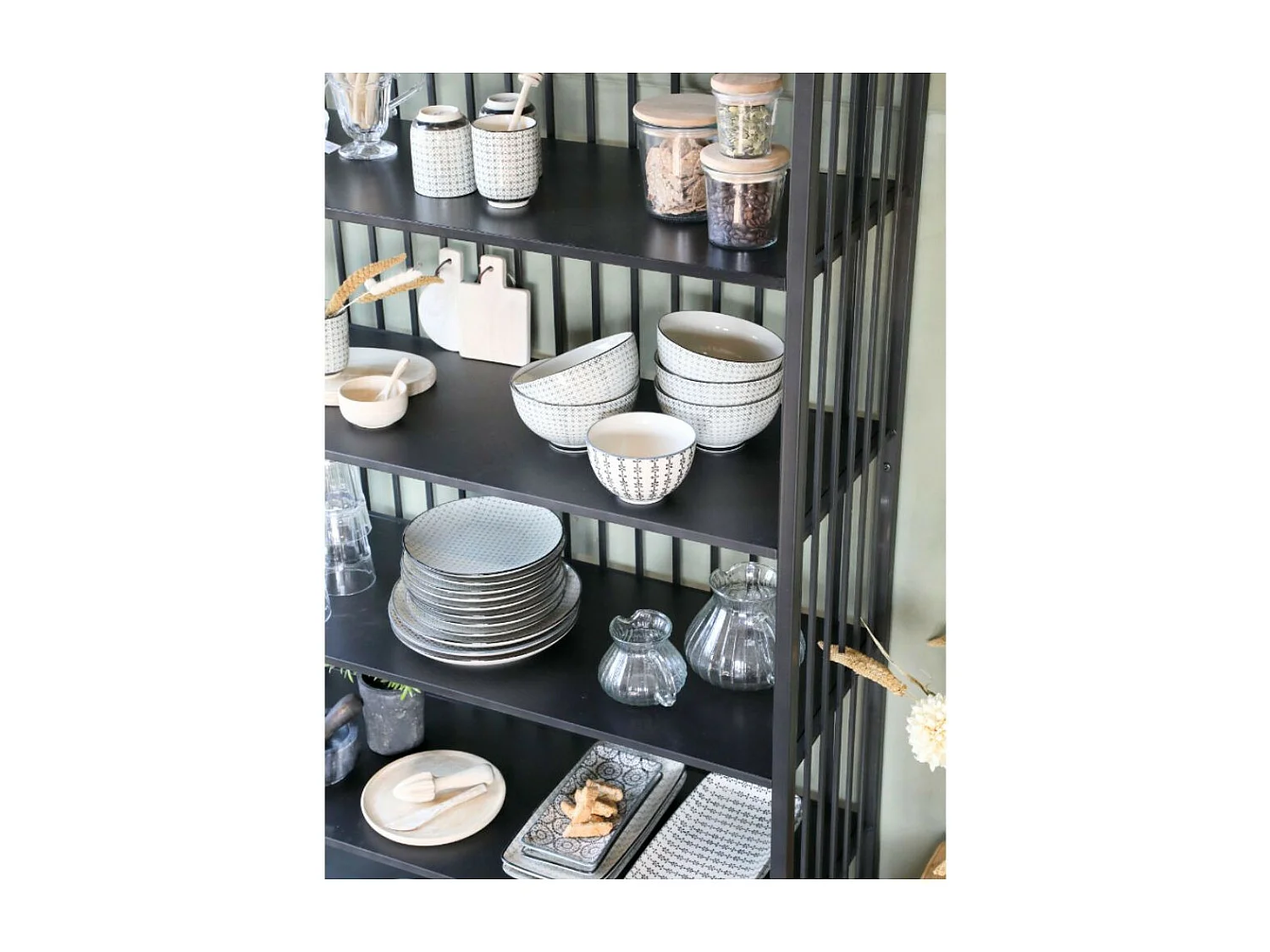 Etagère 6 étages en fer noir antique 95 x 38 x 195 cm