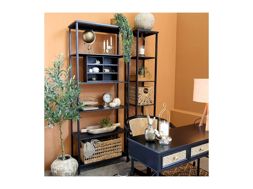 Etagère 5 étages en fer noir antique 42 x 42 x 212 cm