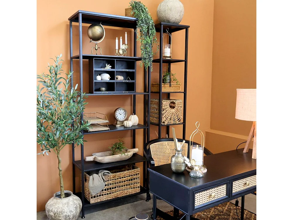 Etagère 5 étages en fer noir antique 42 x 42 x 212 cm