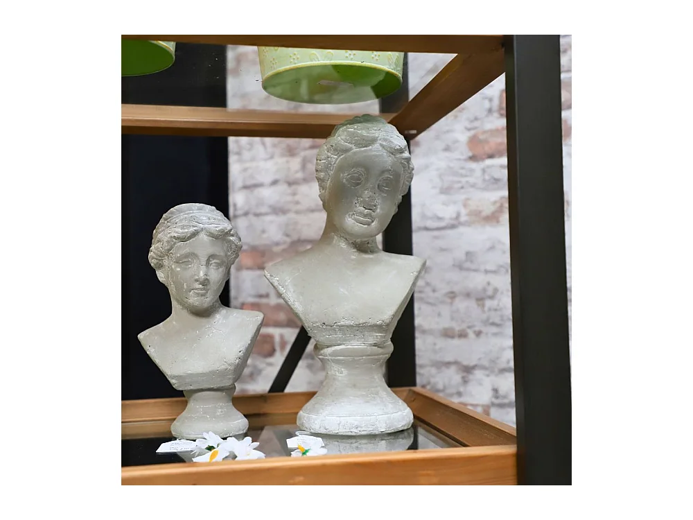 Buste femme en béton gris 19 x 15.5 x 34.5cm