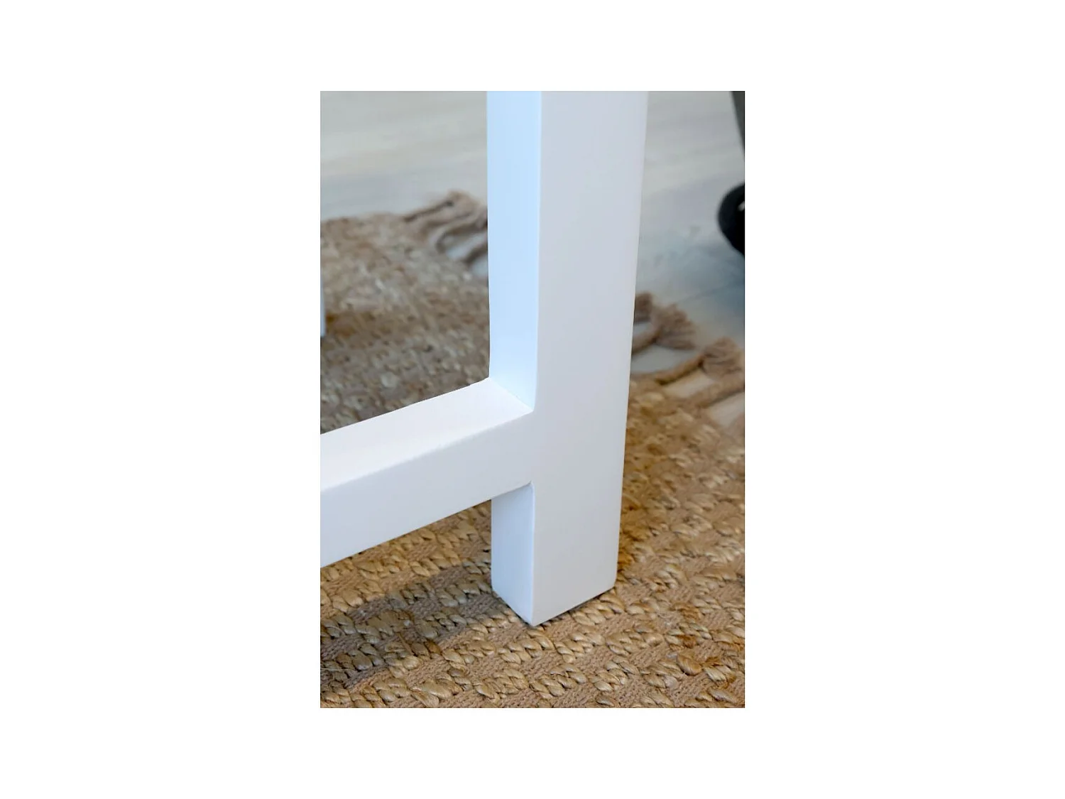 Table de service desserte en bois de pin recyclé blanc 150 x 40 x 85cm