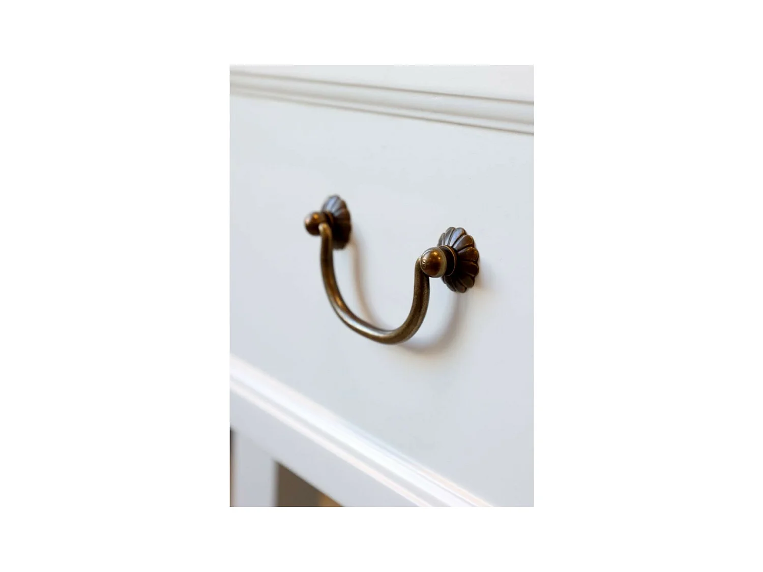 Table de service desserte en bois de pin recyclé blanc 150 x 40 x 85cm