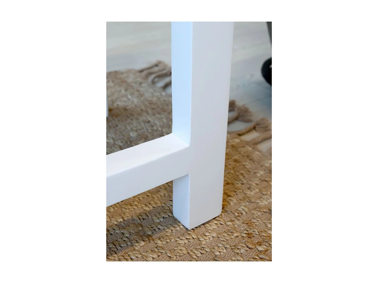 Table de service desserte en bois de pin recyclé blanc 150 x 40 x 85cm