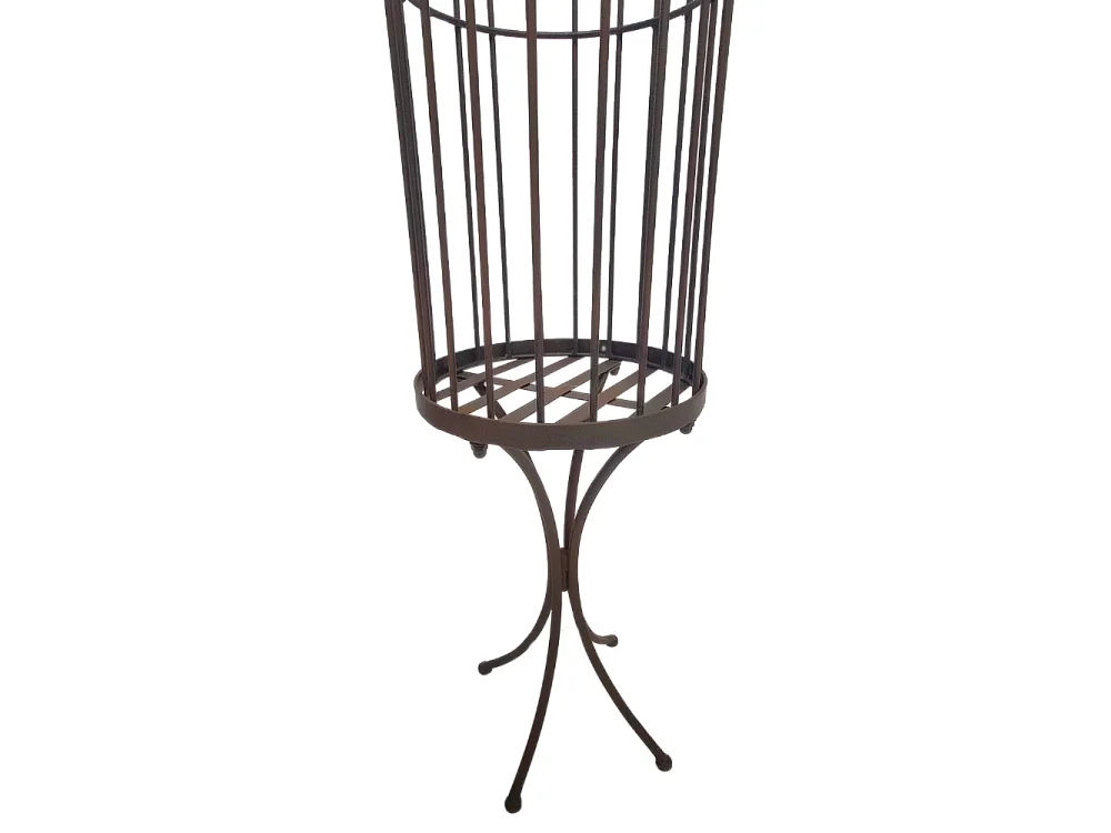 Set2 grandes cages à oiseaux décoratives sur pieds fer marron 150cm