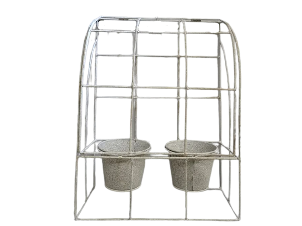 Jardinière murale extérieure jardin porte plante métal gris 43 cm