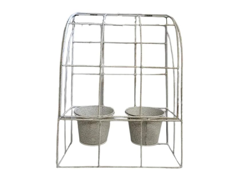 Jardinière murale extérieure jardin porte plante métal gris 43 cm