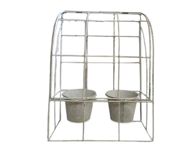 Jardinière murale extérieure jardin porte plante métal gris 43 cm