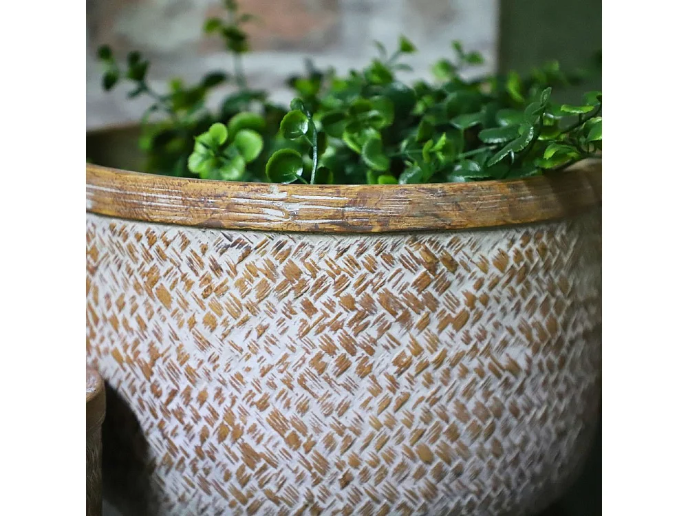 Coupe "Tressage" béton marron Ø.15 x 9 cm