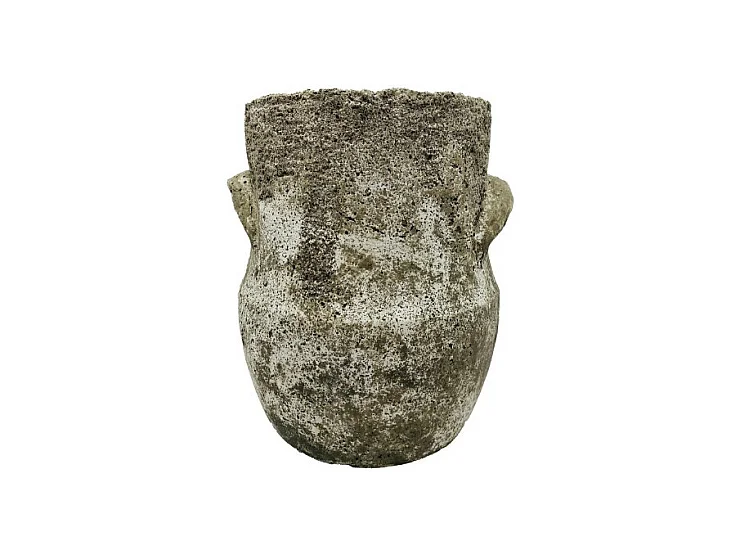 ~ Cache-pot "Antique" en béton gris vieilli Ø19 x 23.5 cm