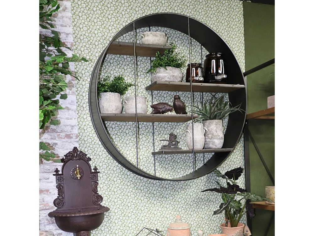 ~ Cache-pot "Antique" en béton gris vieilli Ø19 x 23.5 cm