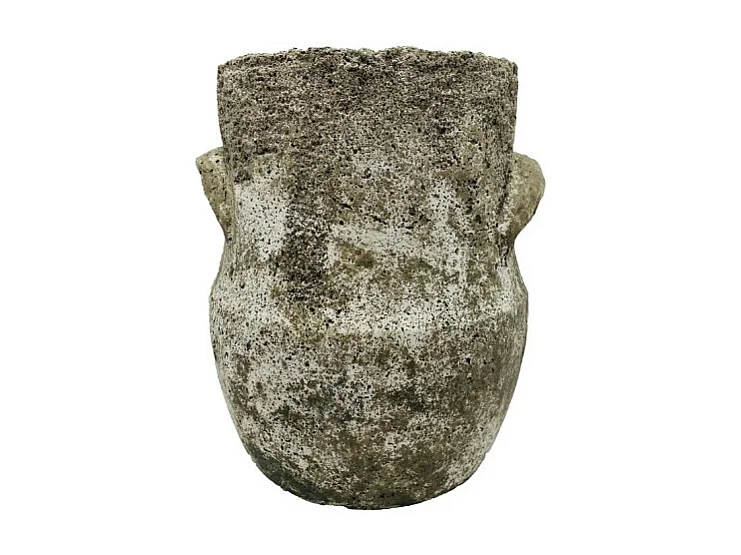 ~ Cache-pot "Antique" en béton gris vieilli Ø19 x 23.5 cm