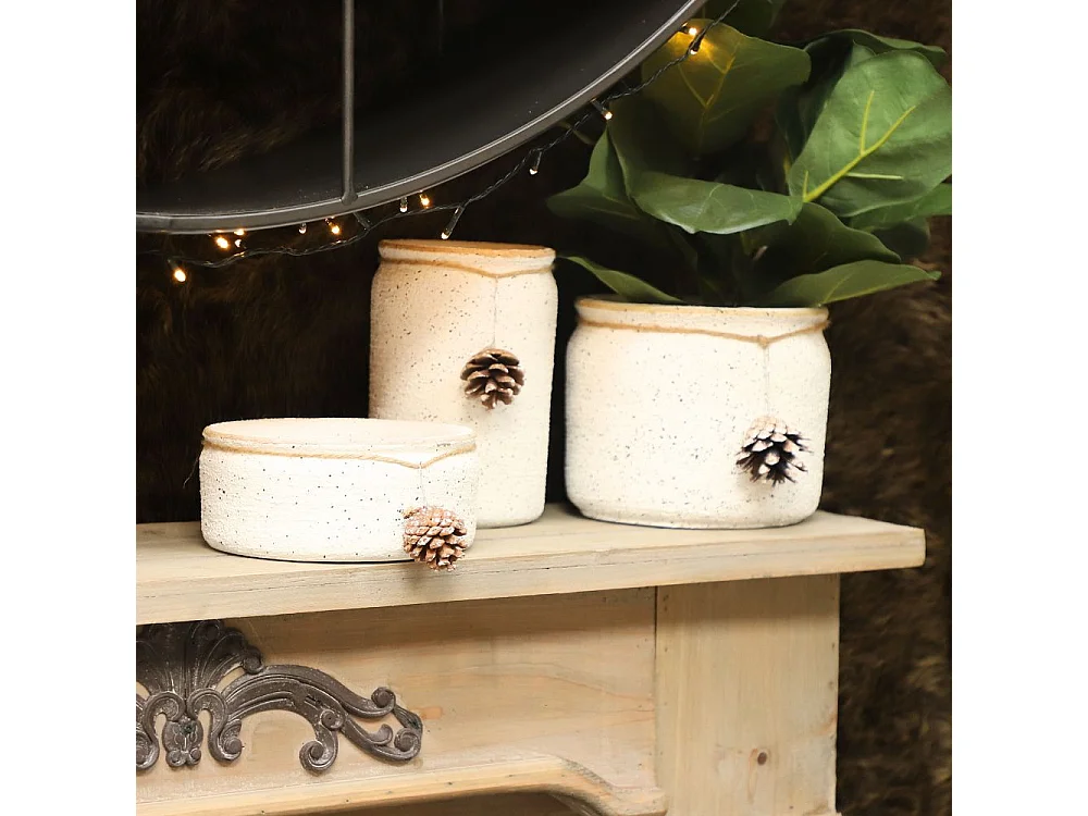 Cache-pot pomme de pin - Ø19 x Ht.16 cm pour pot Ø14.5