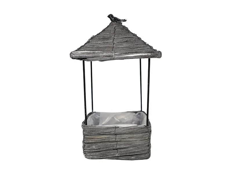 Coupe en osier gris 17 x 17 x 33 cm