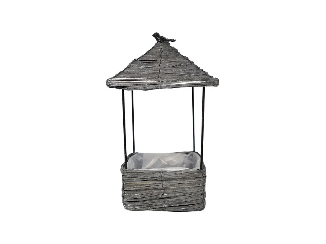 Coupe en osier gris 17 x 17 x 33 cm