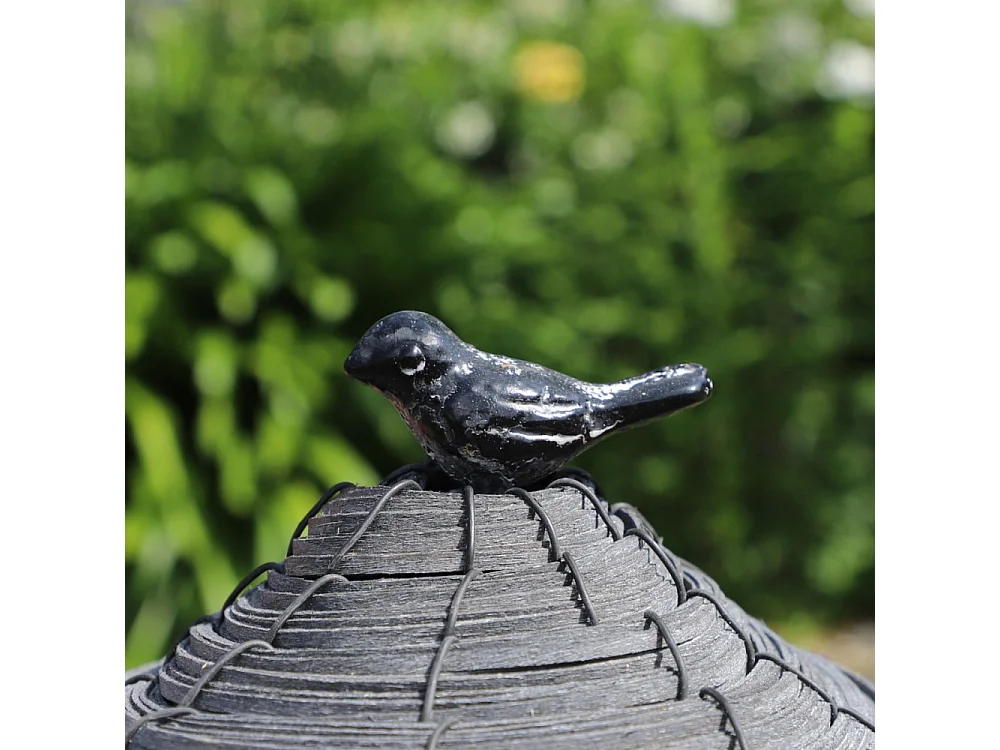 Coupe en osier gris 17 x 17 x 33 cm