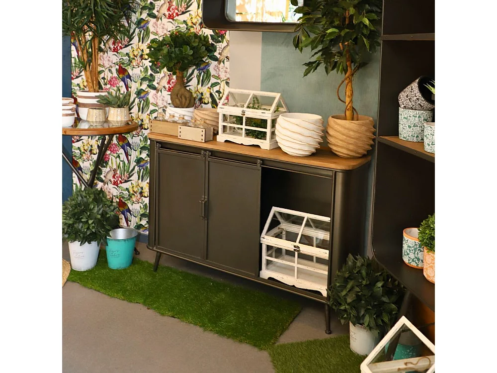 Set de 3 mini serres d'intérieur en bois blanc et verre