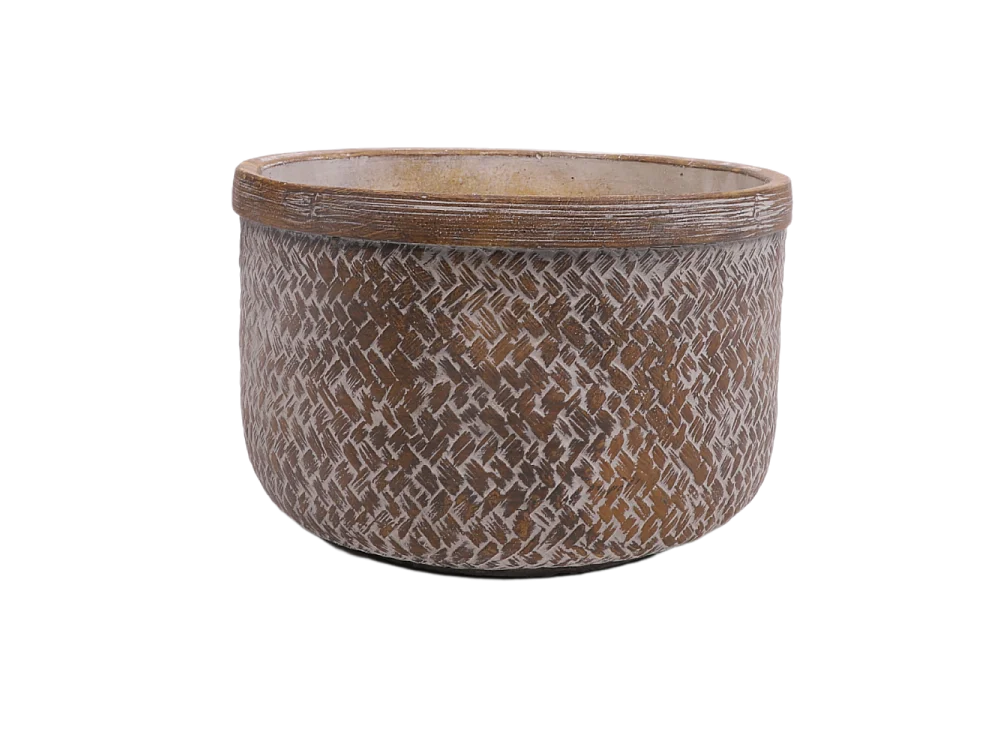 Coupe "Tressage" béton marron Ø.27 x 17.5 cm