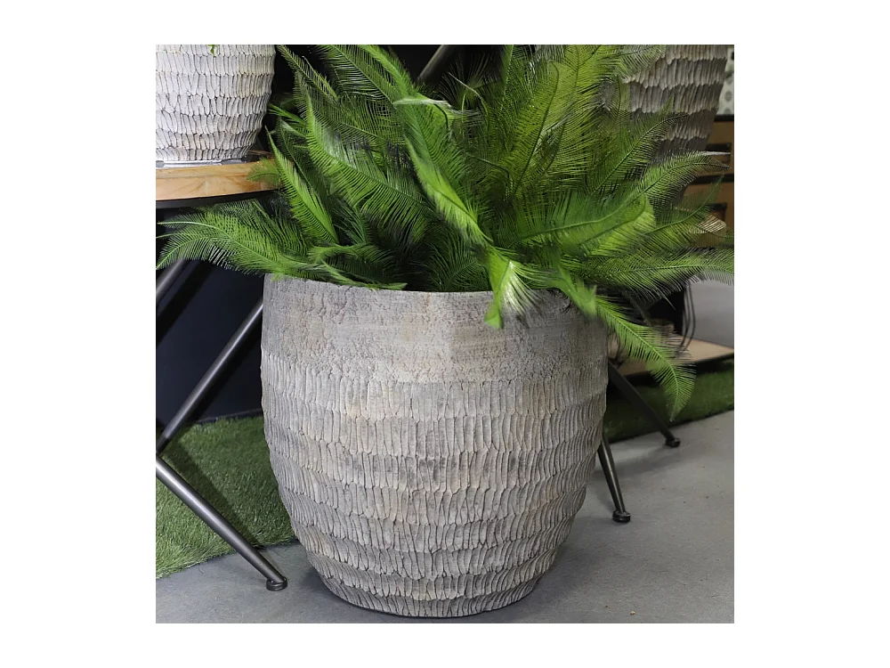 ~ 4 Cache-pots grandes tailles plante extérieur béton gris 26-33-42-51cm