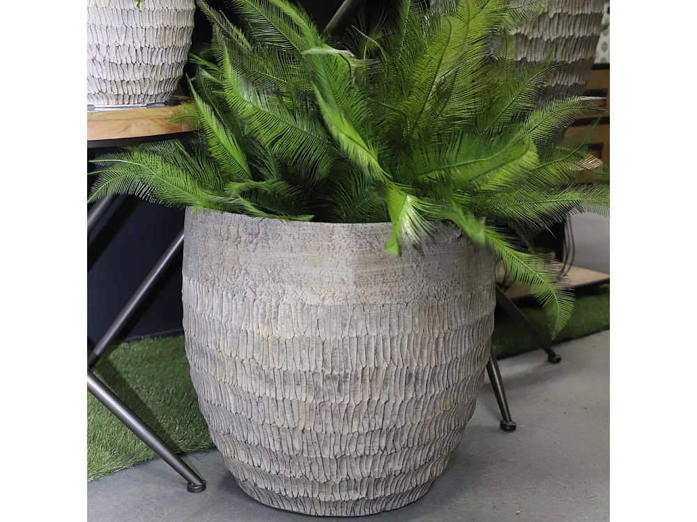 ~ 4 Cache-pots grandes tailles plante extérieur béton gris 26-33-42-51cm