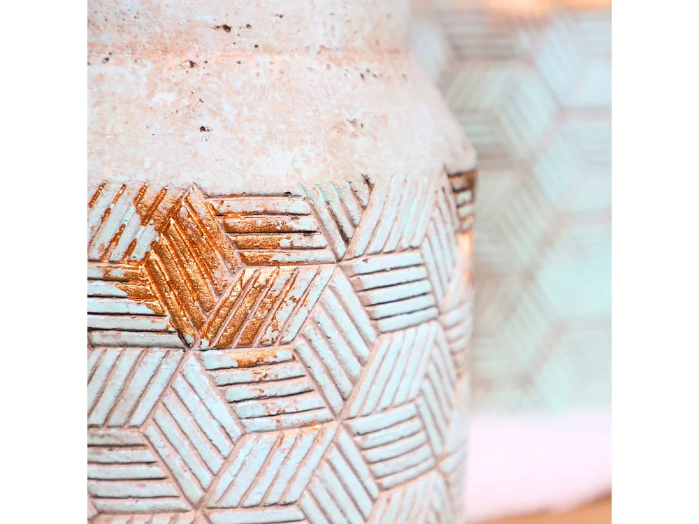 ° Vase en béton vert de gris Ø14.5 x 24 cm