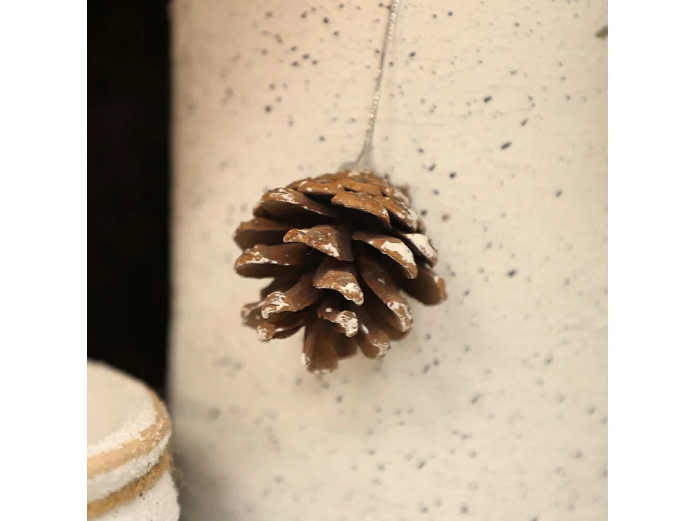 Cache-pot haut "cordelette et pomme de pin"