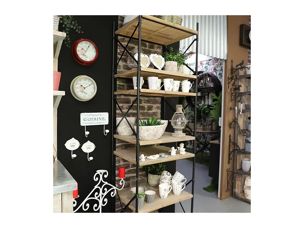 Horloge murale décorative cuisine salon vintage métal bordeaux Ø.22 cm