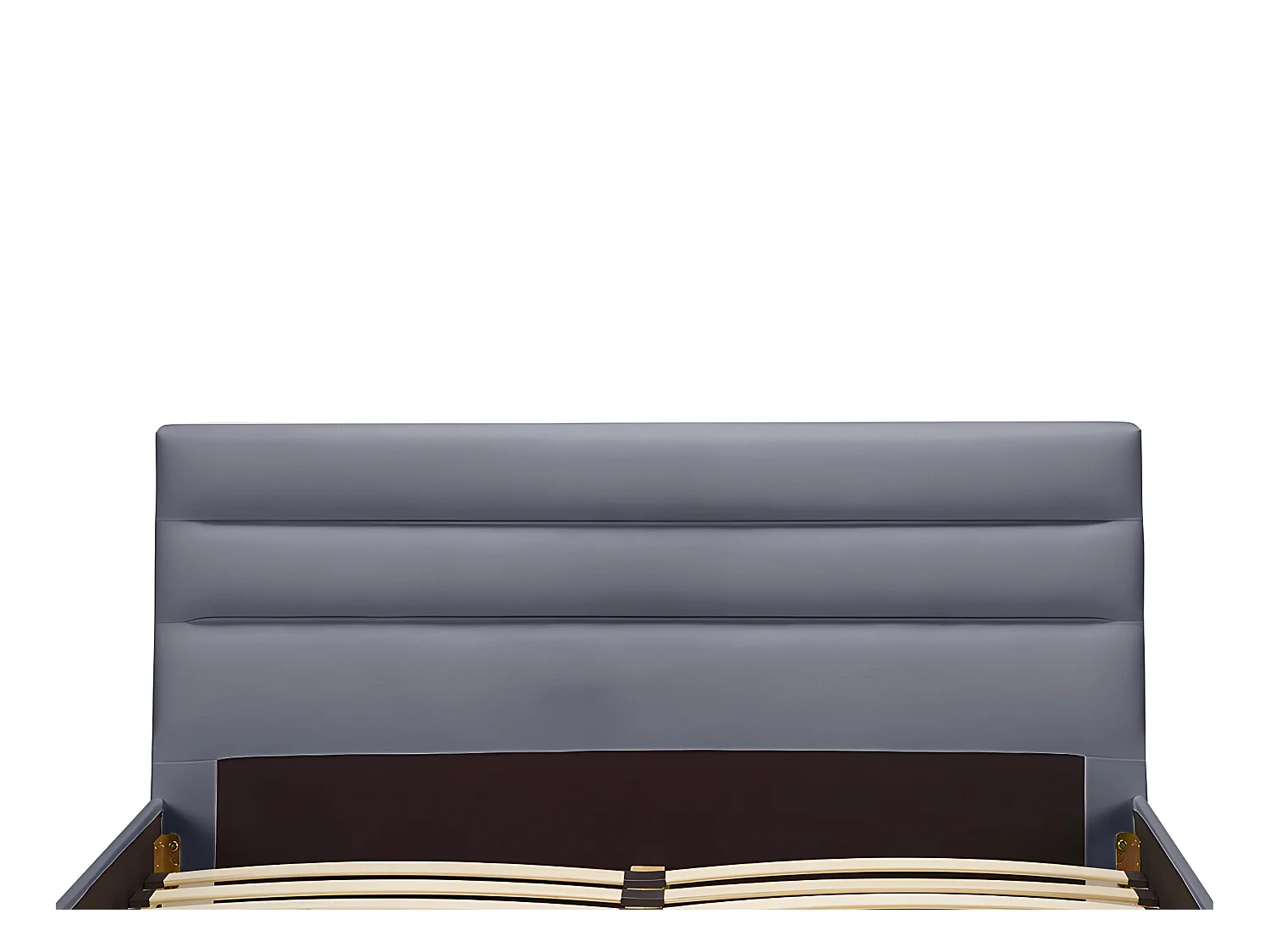 Lit 140 x 190 cm - Tissu - Gris + Matelas - FAUSTIN