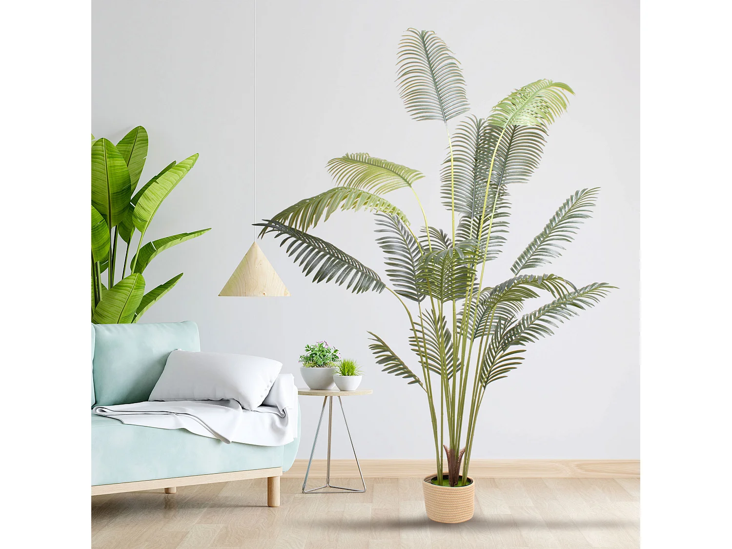 Kentia 210 - Plante Artificielle Tropicale Kentia H210 cm pour l'intérieur et l'extérieur avec pot Beige