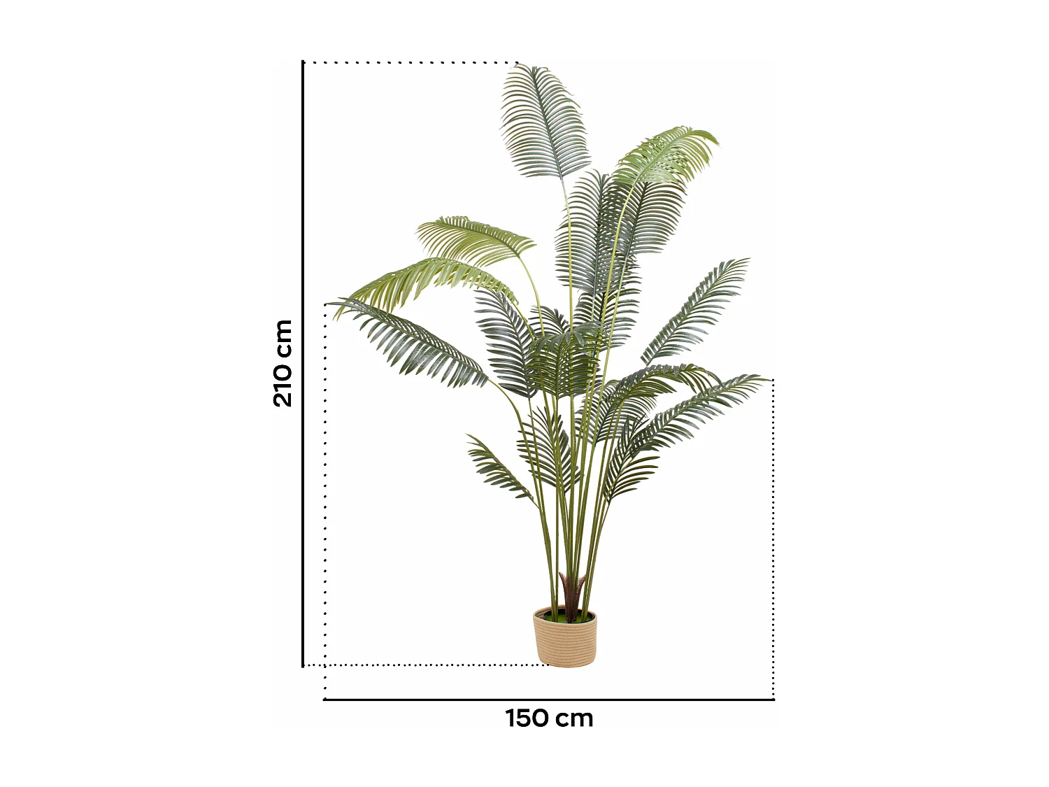 Kentia 210 - Plante Artificielle Tropicale Kentia H210 cm pour l'intérieur et l'extérieur avec pot Beige