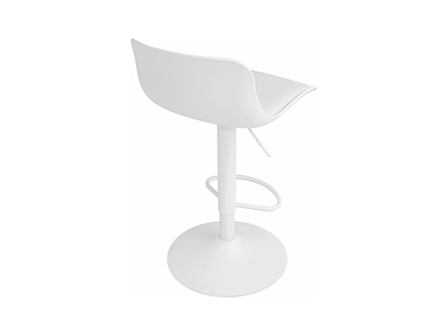 Amsterdam - Conjunto de 2 bancos de bar 45x80x45 cm em polietileno de aço pintado e estofo em pele branca