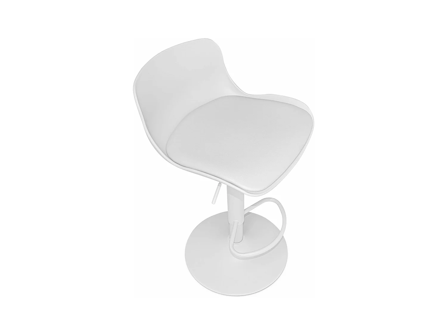 Amsterdam - Conjunto de 2 bancos de bar 45x80x45 cm em polietileno de aço pintado e estofo em pele branca