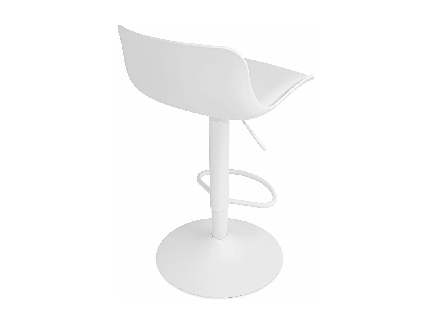 Amsterdam - Lot de 2 tabourets de bar 45x80x45 cm en acier peint polyéthylène et tapissé simili cuir blanc