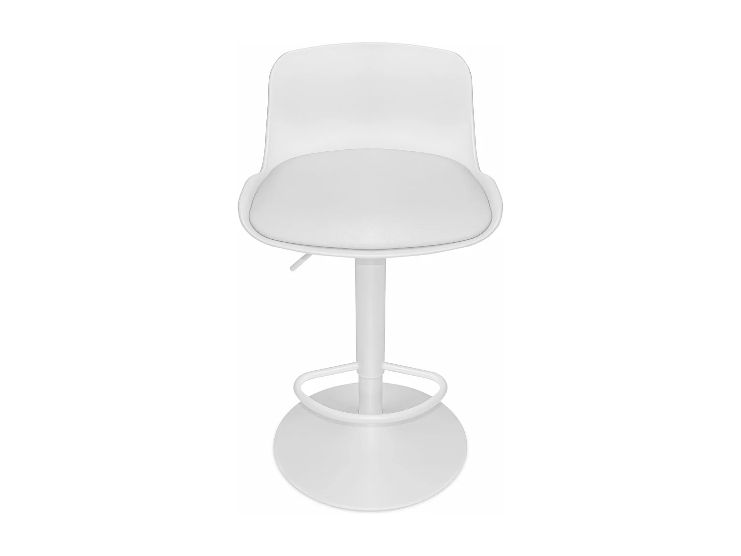 Amsterdam - Lot de 2 tabourets de bar 45x80x45 cm en acier peint polyéthylène et tapissé simili cuir blanc