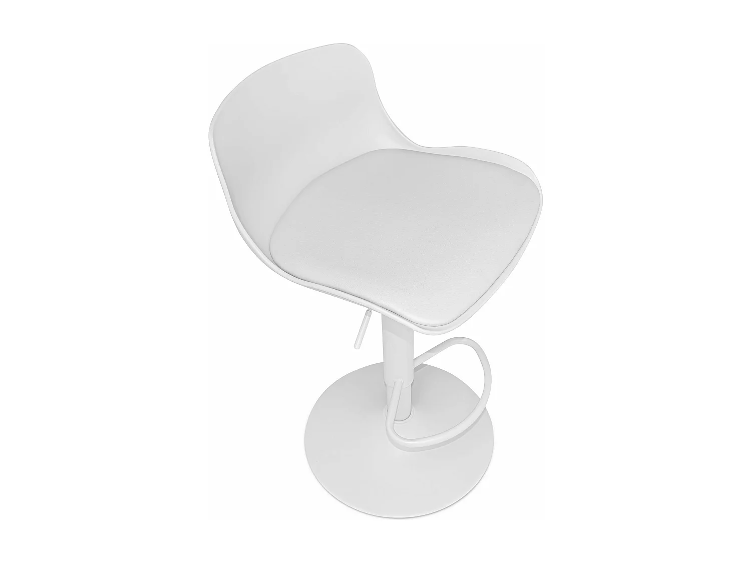 Amsterdam - Lot de 2 tabourets de bar 45x80x45 cm en acier peint polyéthylène et tapissé simili cuir blanc