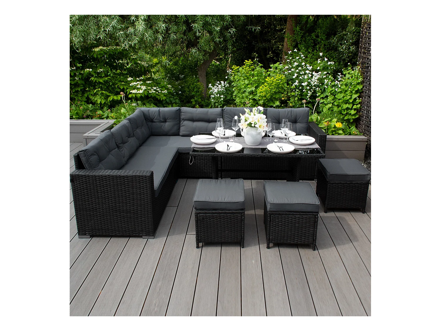 Cojines de Repuesto para Set Muebles de Jardin Esquinero de Ratán - 13 piezas