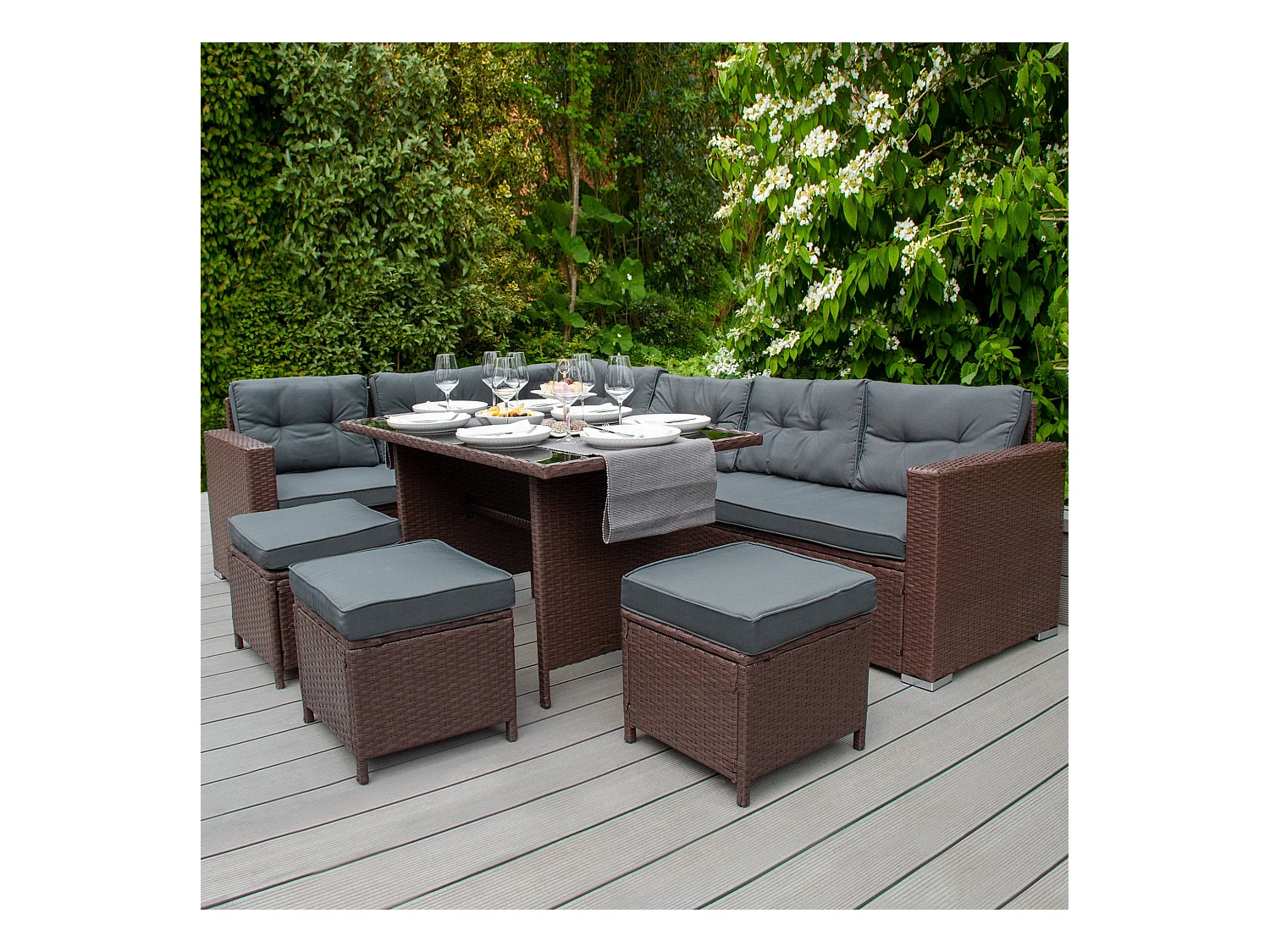 Cojines de Repuesto para Set Muebles de Jardin Esquinero de Ratán - 13 piezas