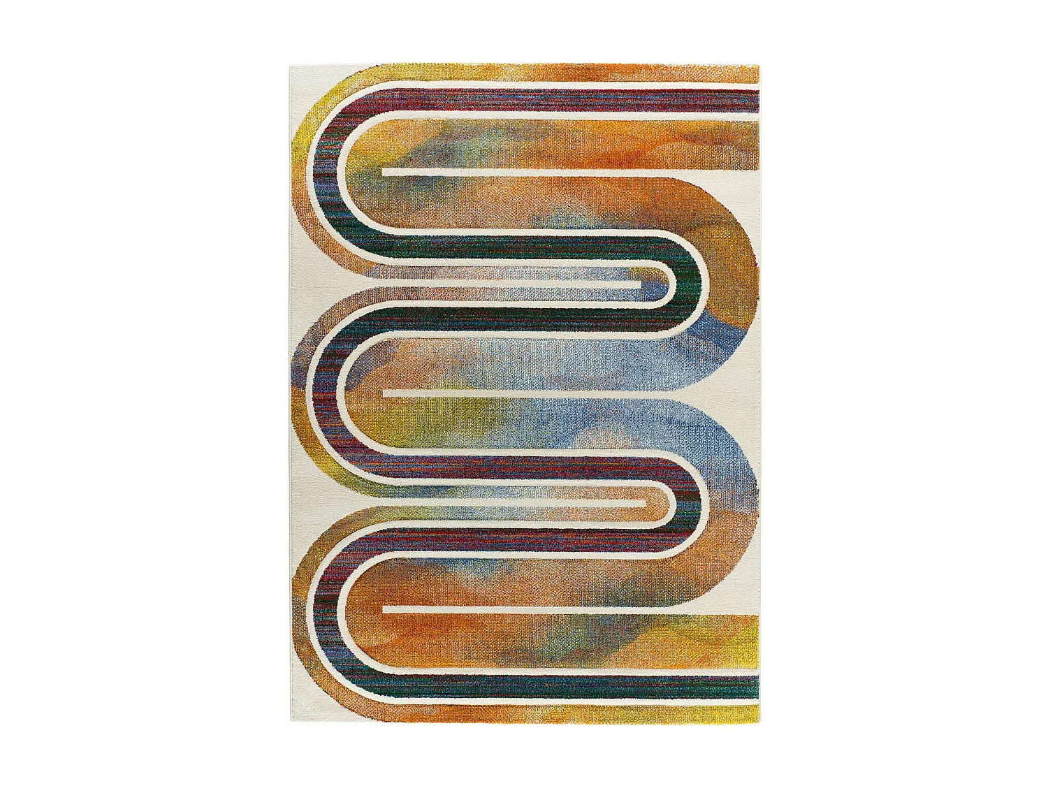 Kurzflorteppich - geometrisch - mehrfarbig - 120x170 cm - SYBIL