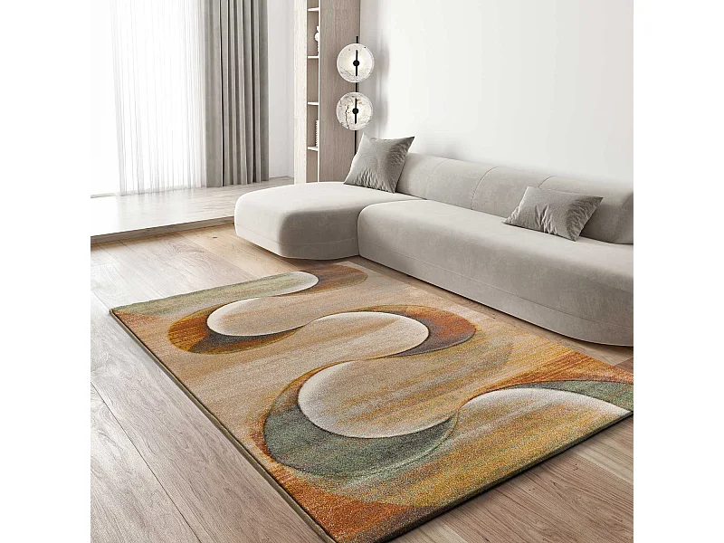 Laagpolig tapijt - abstract - terracotta - 140x200 cm - LIBET