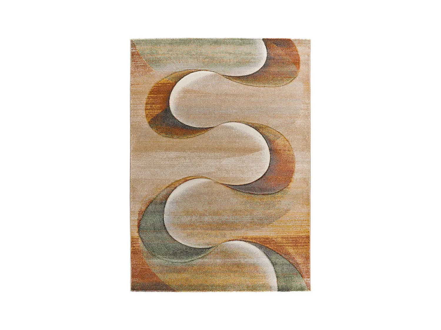 Kurzflorteppich - abstrakt - terrakotta - 140x200 cm - LIBET