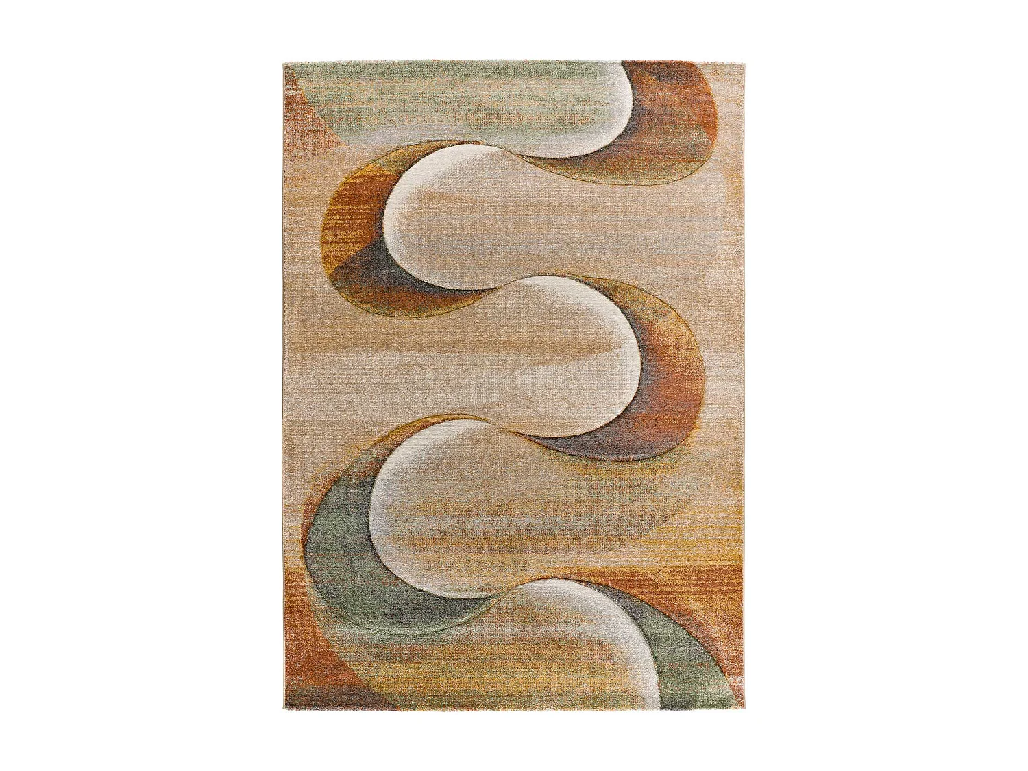 Kurzflorteppich - abstrakt - terrakotta - 140x200 cm - LIBET