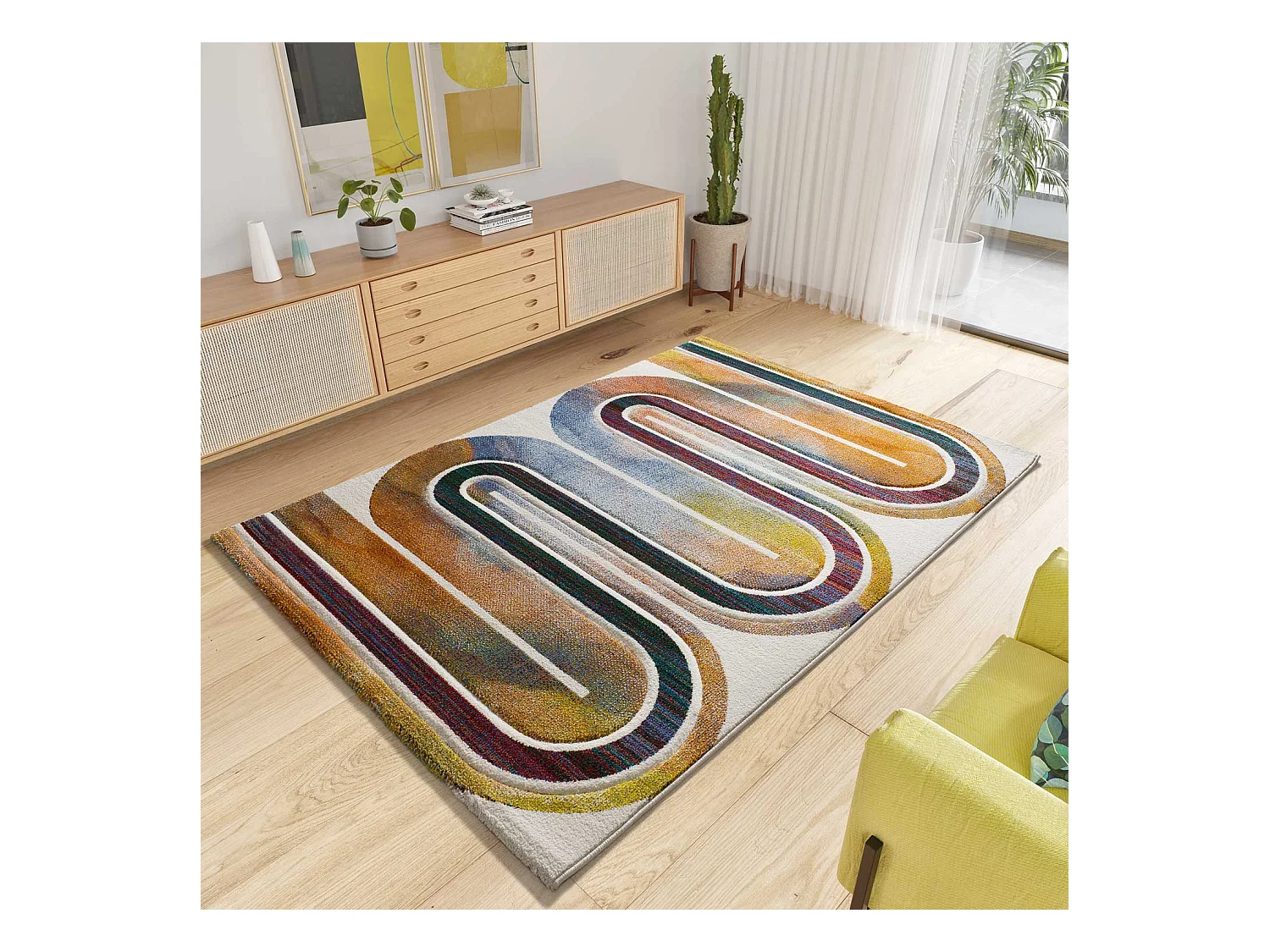 Tapis intérieur - géométrique - multicolore - 160 x 230 cm - SYBIL