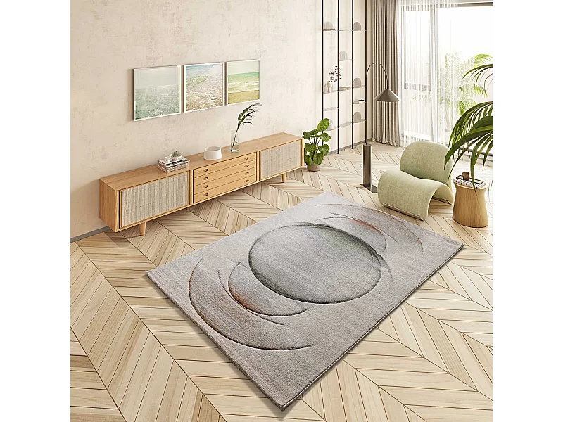 Kurzflorteppich - modern - beige - 120x170 cm - LIBET