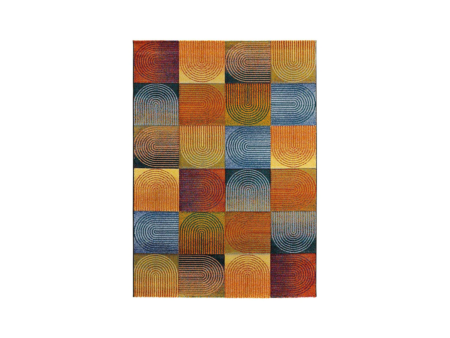 Kurzflorteppich - geometrisch - mehrfarbig - 160x230 cm - SYBIL