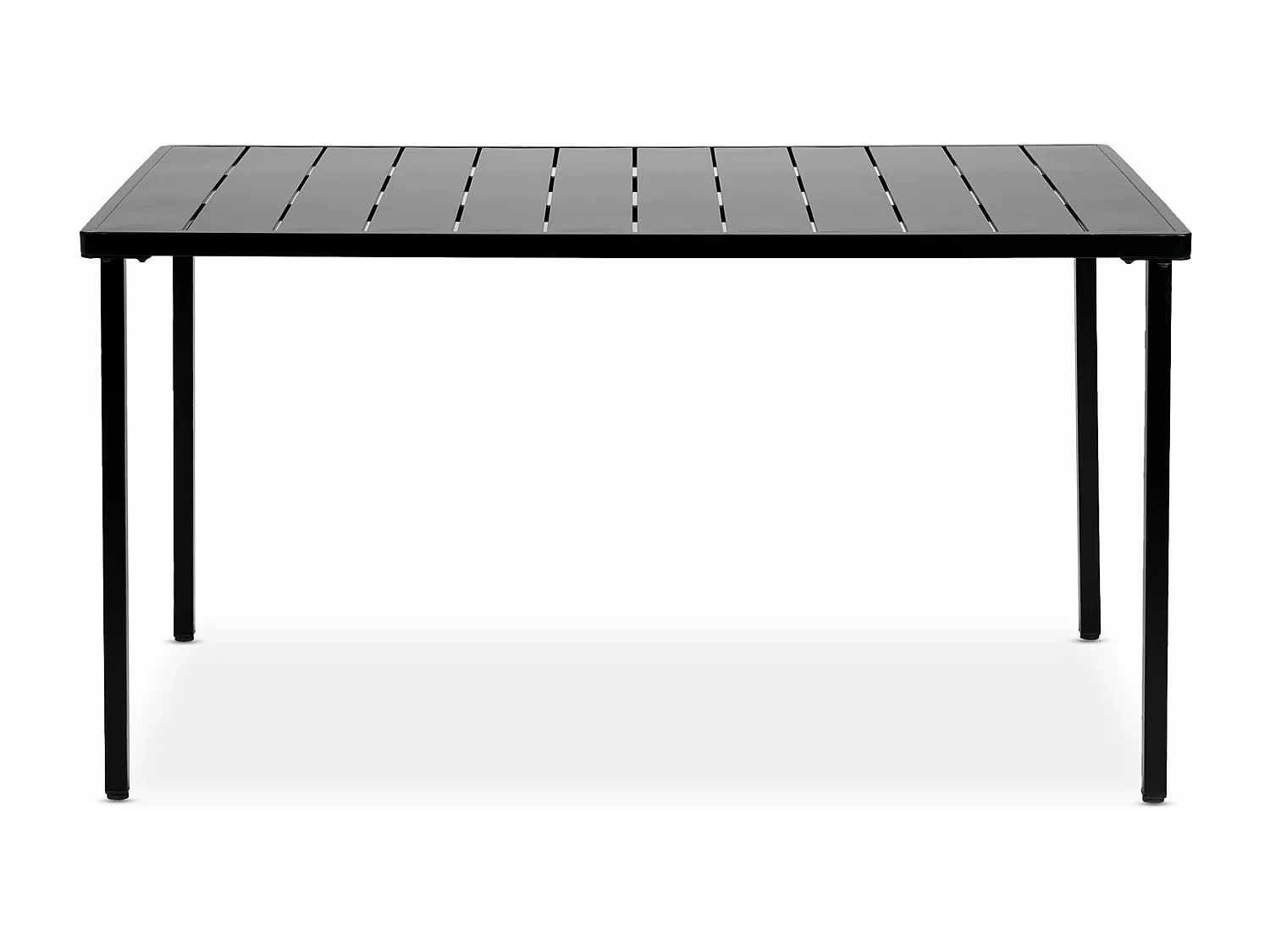 Table de jardin AZALEA rectangulaire noir, 140 x 75 x 80 cm en métal