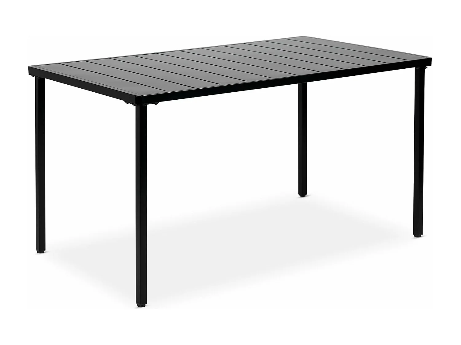 Table de jardin AZALEA rectangulaire noir, 140 x 75 x 80 cm en métal