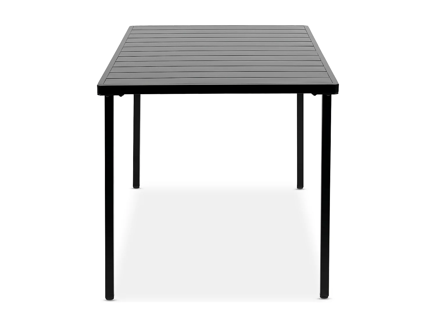 Table de jardin AZALEA rectangulaire noir, 140 x 75 x 80 cm en métal